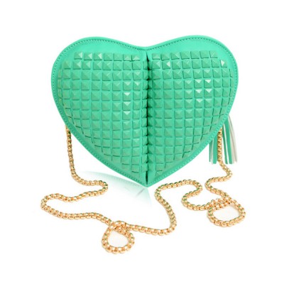 Sweet Women's Crossbody Bag With Rivets and Heart Shape Design